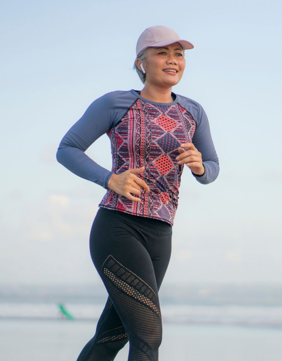 Woman jogging after VTone treatment